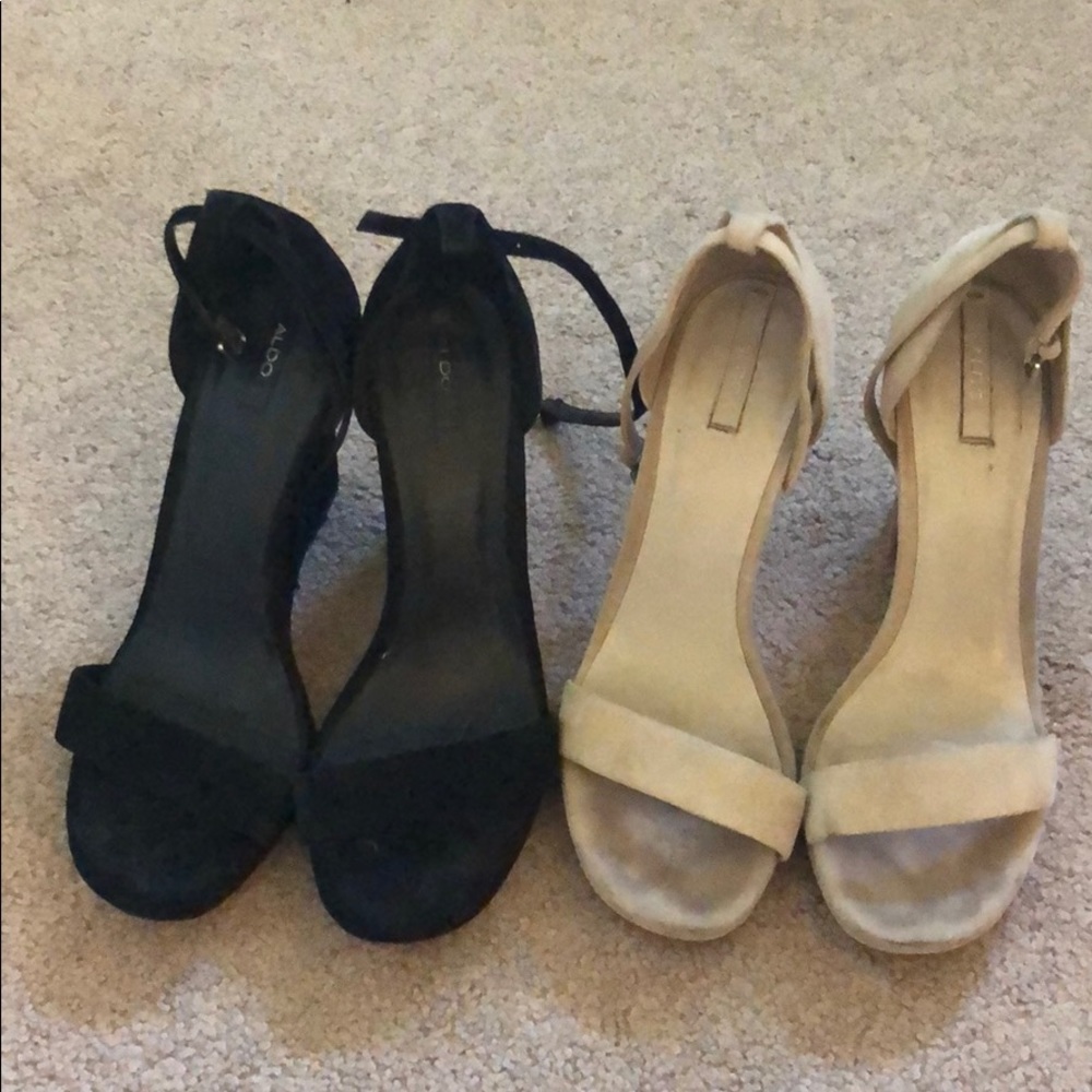 Aldo wedges black and nude